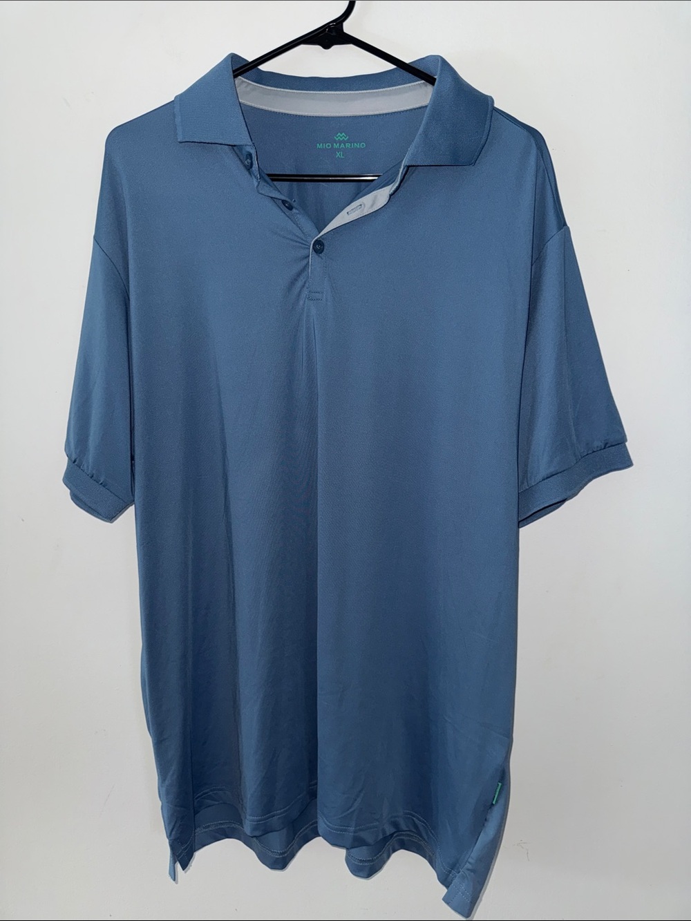 Mio Marino Men's Designer Golf Polo Shirt Denim Blue‎ Short Sleeve Sz XL
